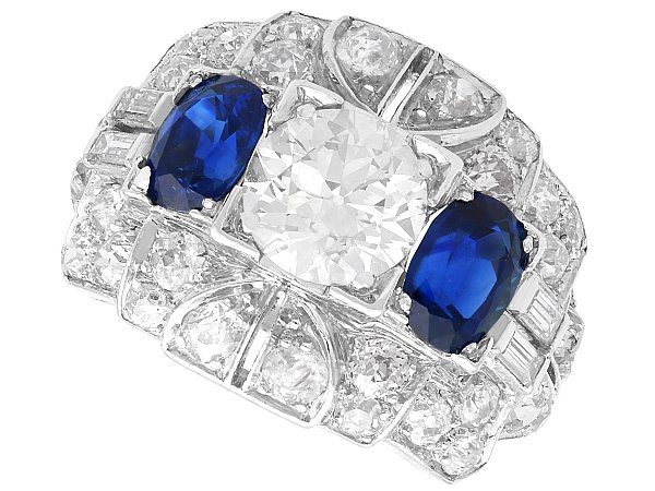 Sapphire and Diamond Dress Ring in Platinum