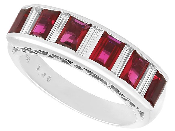 Vintage Ruby and Diamond Eternity Ring for Sale