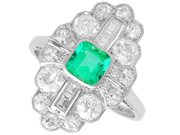 Art Deco Emerald and Diamond Ring 