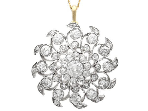 Antique Old European Cut Diamond Pendant for Sale