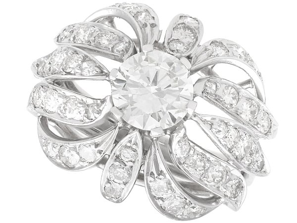 Vintage 2.73 Carat Diamond Cocktail Ring in Platinum