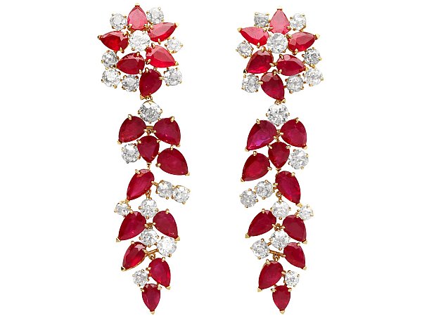 Ruby and Diamond Chandelier Earrings