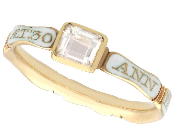 Georgian Enamel Ring in Yellow Gold