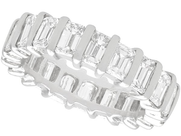 Emerald Cut Eternity Band in Platinum