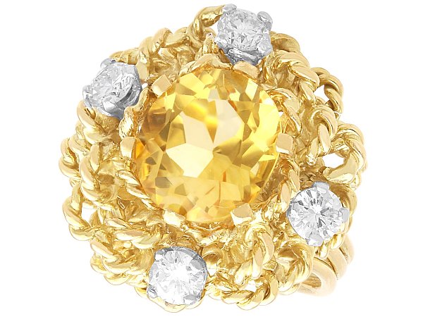 Oval Citrine Ring in 18ct Yellow Gold for sale