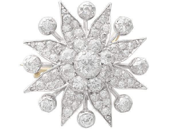 Edwardian Diamond Star Brooch for Sale