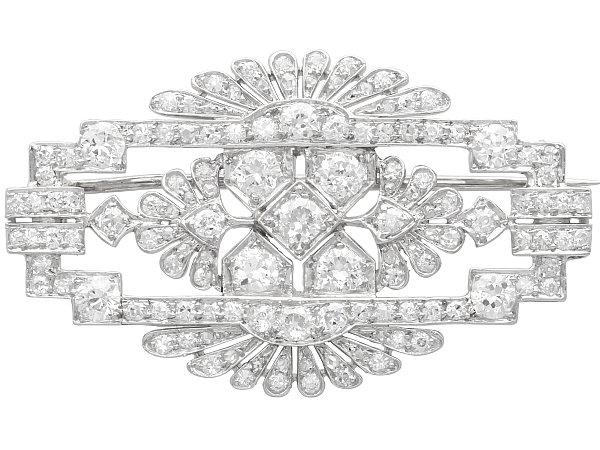 4.52 Carat Diamond Brooch  - Art Deco Style