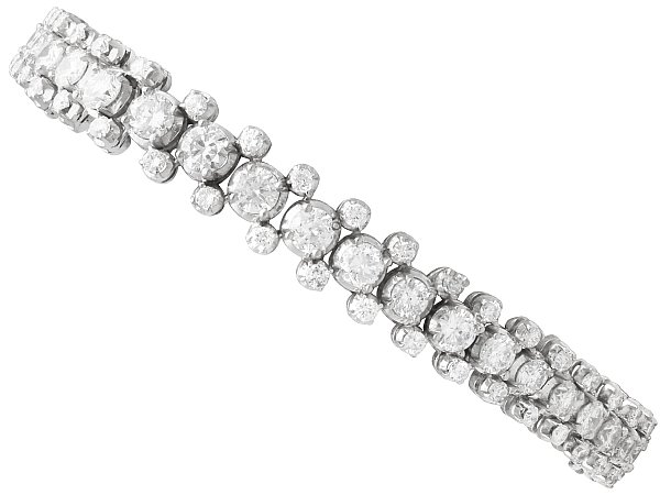 Antique Three Row Diamond Bracelet in White Gold