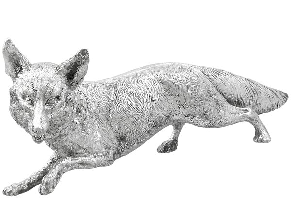 Large Vintage Silver Fox Ornament