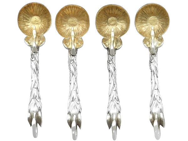 Sterling Silver Salt Spoons Antique
