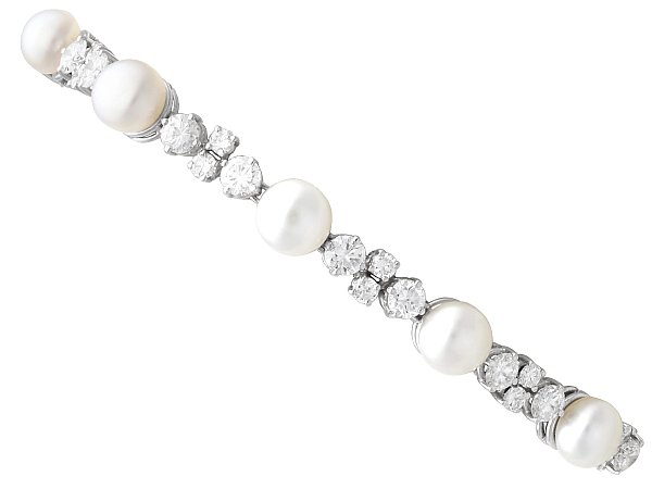 Vintage Saltwater Pearl and Diamond Bracelet 