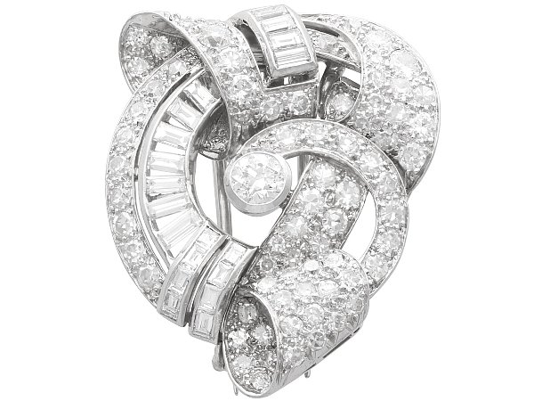 Large Diamond Brooch in Platinum Boxed