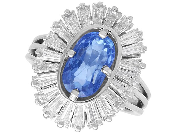 Vintage Sapphire Ballerina Ring with Diamonds