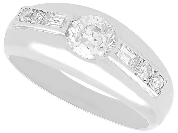 Antique Unisex Platinum Diamond Ring for Sale