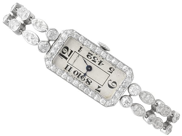 Ladies Diamond Wrist Watch - Art Deco