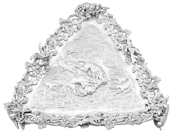 Rare Triangular Silver Salver