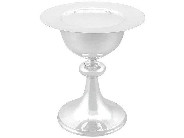 Planished Silver Chalice and Paten Set