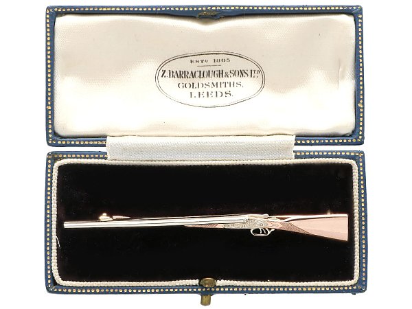 Vintage Gold Shotgun Brooch for Sale