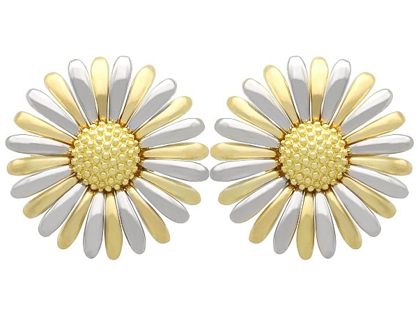 Asprey Bicolour Gold Daisy Earrings