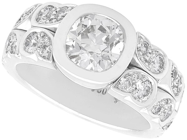 2 Carat Bezel Set Diamond Ring in White Gold