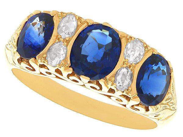 Victorian Style Sapphire and Diamond Ring