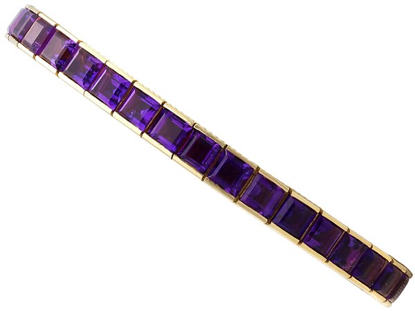 Vintage 18ct Gold Amethyst Bracelet for Sale