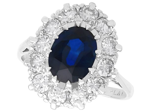 Oval Blue Sapphire Ring with Diamonds for Sale