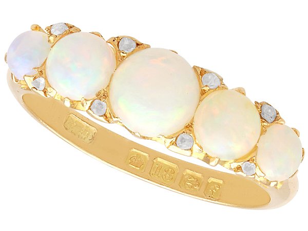 Five Stone Opal Ring in Gold for Sale