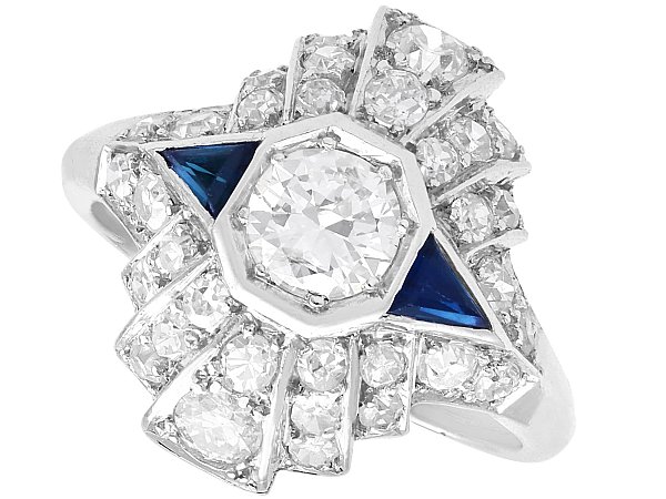 Diamond and Sapphire Art Deco Ring