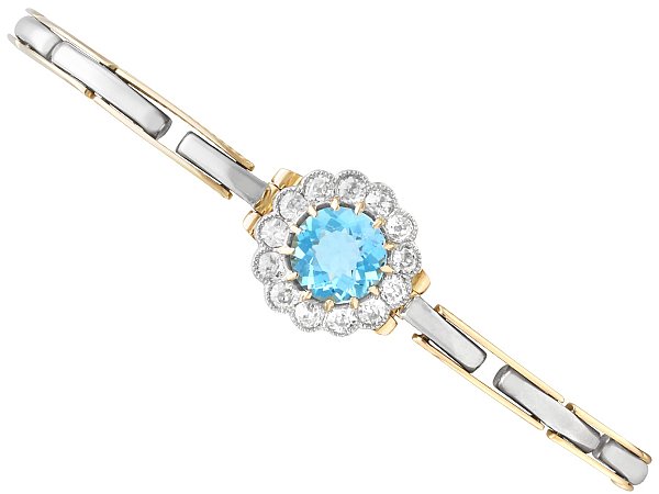 Aquamarine and Diamond Cluster Bracelet