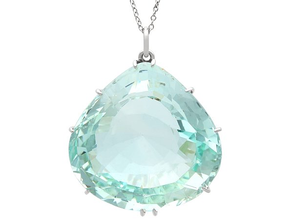 43.78 Carat Aquamarine Pendant in Platinum