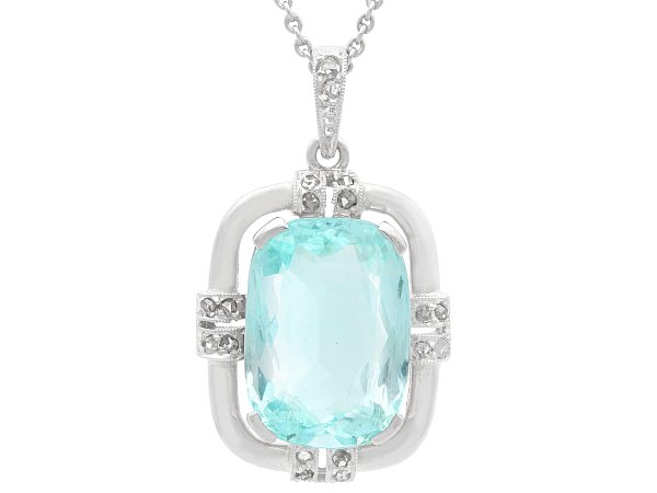 5.74 Carat Cushion Cut Aquamarine Pendant