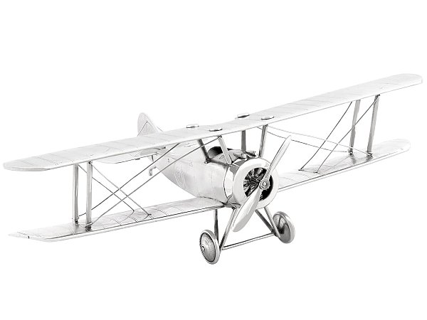 Antique Sterling Silver Plane Ornament