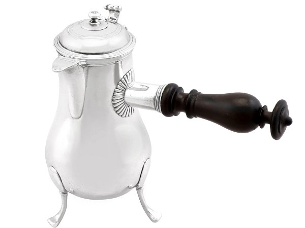 Antique Silver Side Handled Hot Chocolate Jug