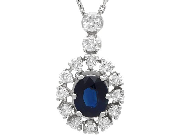 Vintage Sapphire and Diamond Cluster Pendant