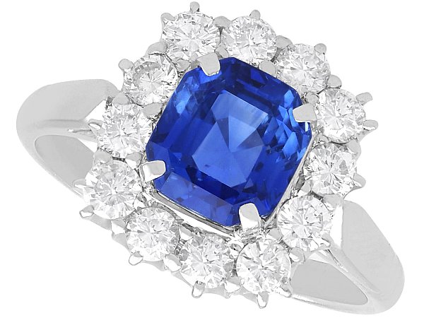 Octagonal Sapphire Ring with Diamonds