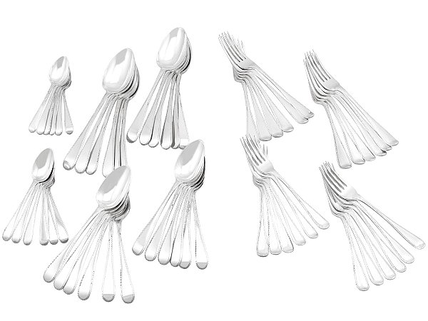 Sterling Silver Canteen of Cutlery for 12 People