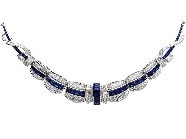 Luxury Sapphire Necklace with Diamonds