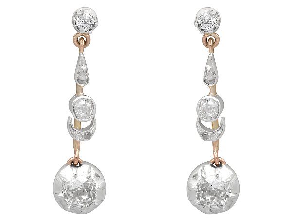 Victorian Diamond Drop Earrings for Sale