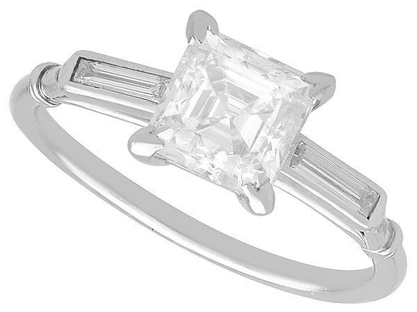 Antique Square Cut Diamond Engagement Ring 