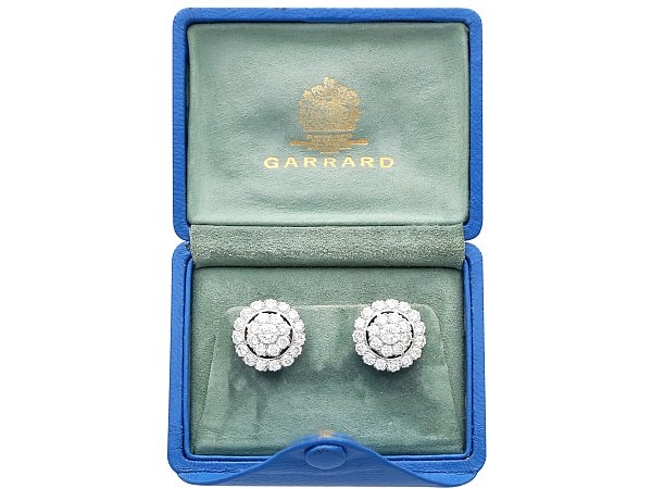 Garrard Diamond Cluster Earrings in White Gold