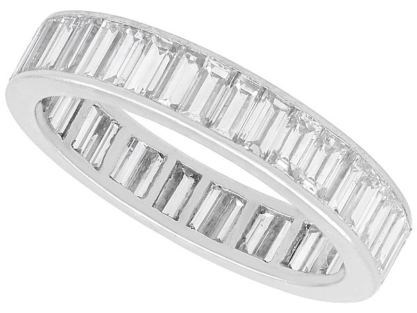 Baguette Diamond Full Eternity Ring in Platinum