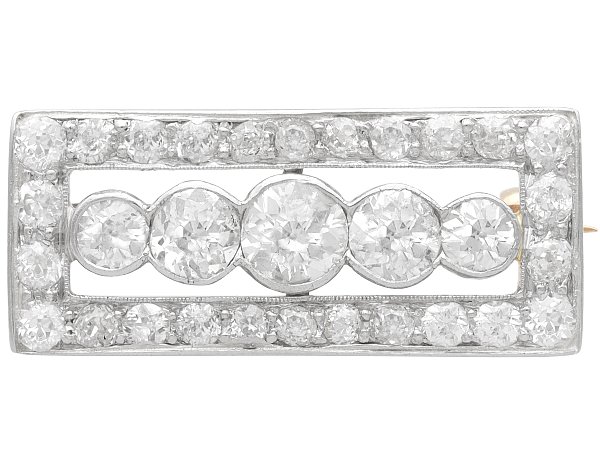 Art Deco Diamond Rectangular Brooch