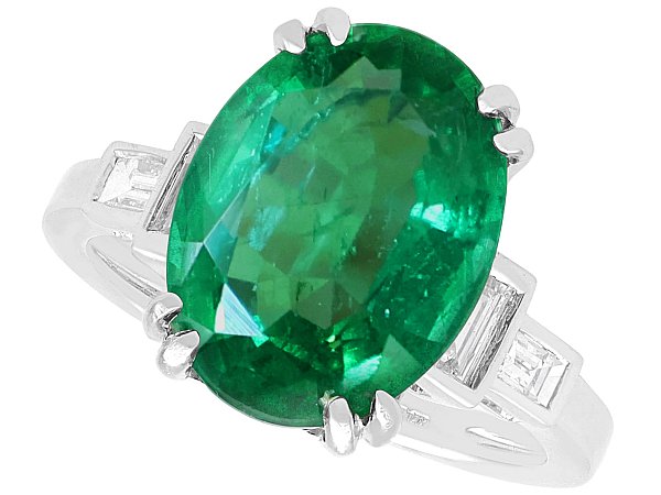 6 Carat Oval Emerald Engagement Ring for Sale