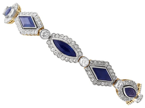 Marquise Sapphire and Diamond Bracelet Antique
