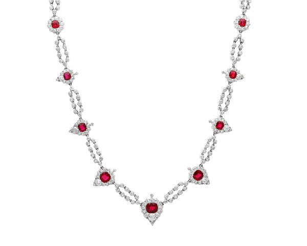 Victorian Ruby and Diamond Choker Necklace