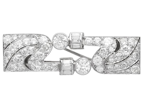Pre Owned Art Deco Diamond Brooch for Sale