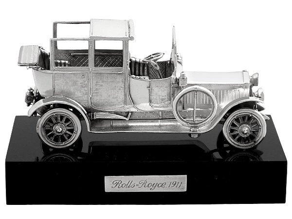 Spanish Silver Car on Plinth for Sale