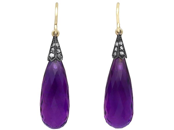 Antique Amethyst Drop Earrings for Sale