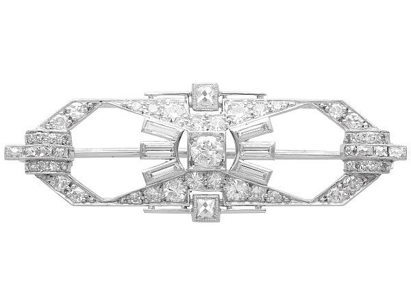 Art Deco Platinum Diamond Brooch
